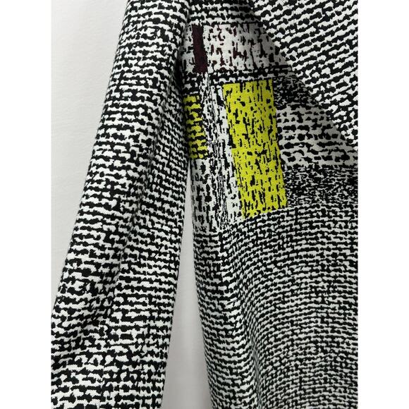 Diane Von Furstenberg Womens Nala Colorblock Tweed Coat Grey Yellow Black Size 8 - Picture 5 of 16